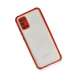 Newface Samsung Galaxy A02S Kılıf Miami Şeffaf Silikon - Kırmızı