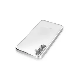 Newface Samsung Galaxy A34 5G Kılıf Razer Lensli Silikon - Gümüş