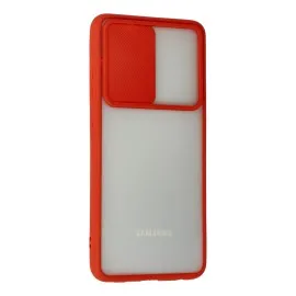 Newface Samsung Galaxy A52 Kılıf Palm Buzlu Kamera Sürgülü Silikon - Kırmızı