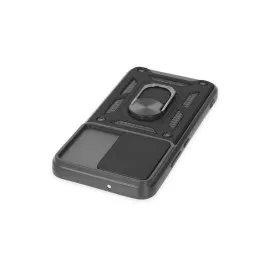 Newface Samsung Galaxy S23 Fe Kılıf Pars Lens Yüzüklü Silikon - Siyah