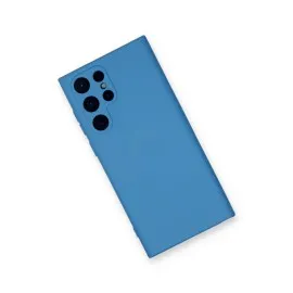 Newface Samsung Galaxy S24 Ultra Kılıf Nano Içi Kadife Silikon - Mavi