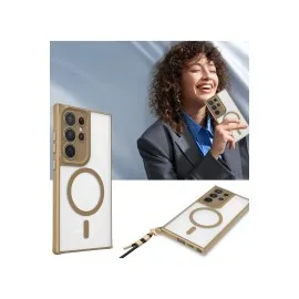 Newface Samsung Galaxy S25 Ultra Kılıf Enka Magsafe Silikon Kılıf - Şeffaf