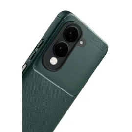 Newface Vivo Y29S Auto Focus Karbon Kapak - Koyu Yeşil