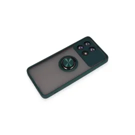 Newface Xiaomi Poco X6 Pro Kılıf Montreal Yüzüklü Silikon Kapak - Yeşil