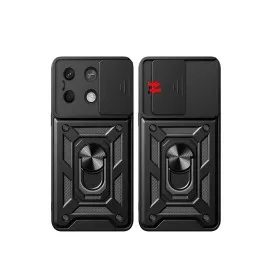 Newface Xiaomi Poco X6 Pro Kılıf Pars Lens Yüzüklü Silikon - Kırmızı