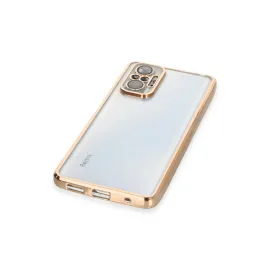 Newface Xiaomi Redmi Note 10 Pro Kılıf Razer Lensli Silikon - Gold