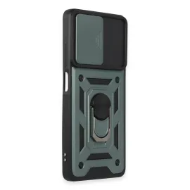 Newface Xiaomi Redmi Note 12 Pro 5G Kılıf Pars Lens Yüzüklü Silikon - Yeşil