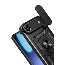 Newface Apple Iphone 17 Air Pars Lens Yüzüklü Silikon - Siyah