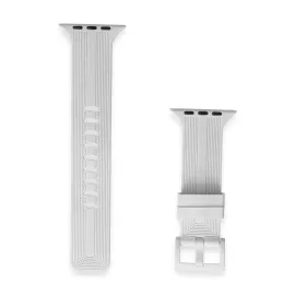 Newface Apple Watch 38mm KR408 Çizgili Silikon Kordon - Beyaz