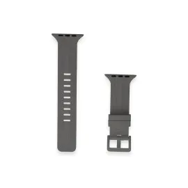 Newface Apple Watch 38Mm Kr408 Çizgili Silikon Kordon - Koyu Gri