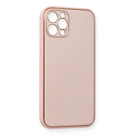 Newface Iphone 12 Pro Kılıf Coco Deri Silikon Kapak - Pembe