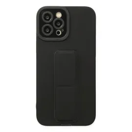 Newface Iphone 12 Pro Max Kılıf Mega Standlı Silikon - Siyah
