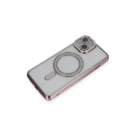 Newface Iphone 14 Kılıf Joke Simli Magneticsafe Kılıf - Pembe