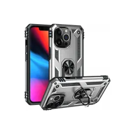 Newface Iphone 14 Pro Kılıf Sofya Yüzüklü Silikon Kapak - Gümüş