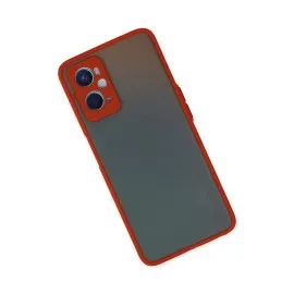 Newface Oppo A96 Kılıf Montreal Silikon Kapak - Kırmızı