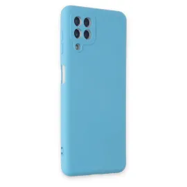 Newface Samsung Galaxy A22 Kılıf Nano Içi Kadife Silikon - Mavi