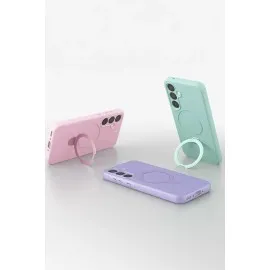 Newface Samsung Galaxy A25 5G Regal Magsafe Standlı Kapak - Derin Mor