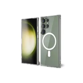 Newface Samsung Galaxy S23 Ultra Kılıf Magneticsafe Şeffaf Silikon - Şeffaf