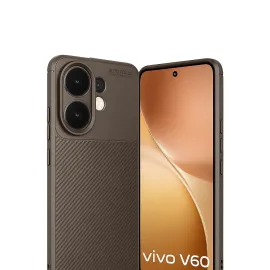 Newface Vivo V60 5G Auto Focus Karbon Kapak - Kahverengi