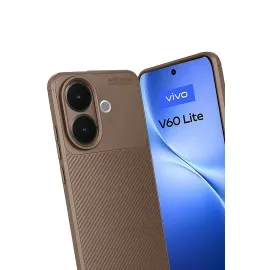 Newface Vivo V60 Lite Auto Focus Karbon Kapak - Kahverengi