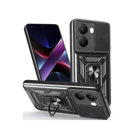 Newface Xiaomi Poco X7 Pro Kılıf Pars Lens Yüzüklü Silikon - Siyah