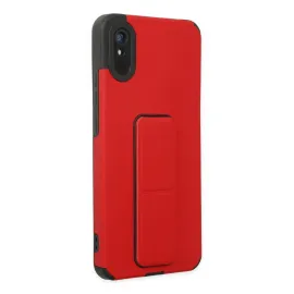 Newface Xiaomi Redmi 9A Kılıf Mega Standlı Silikon - Kırmızı