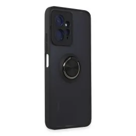 Newface Xiaomi Redmi Note 12 4G Kılıf Montreal Yüzüklü Silikon Kapak - Siyah