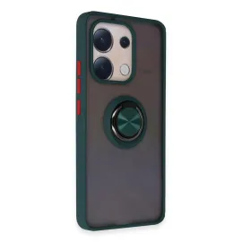 Newface Xiaomi Redmi Note 13 4G Kılıf Montreal Yüzüklü Silikon Kapak - Yeşil