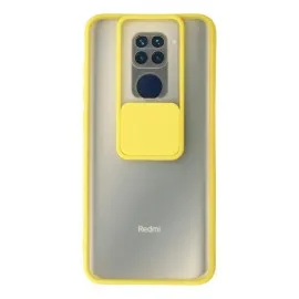 Newface Xiaomi Redmi Note 9 Kılıf Palm Buzlu Kamera Sürgülü Silikon - Sarı