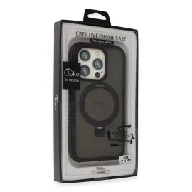 Joko Iphone 15 Pro Max Zorda Airbag Magsafe Standlı Kapak - Siyah