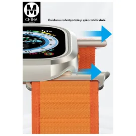 Movenchy Apple Watch Ultra 49mm MO-WT3 Alüminyum Camlı Kasa Ekran Koruyucu - Gold