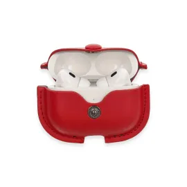 Newface Airpods Pro 2 (2.nesil) Çanta Deri Kılıf - Kırmızı