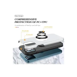 Newface Iphone 12 Pro Kılıf Elit Yüzüklü Kapak - Gümüş