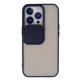 Newface Iphone 13 Pro Kılıf Palm Buzlu Kamera Sürgülü Silikon - Lacivert