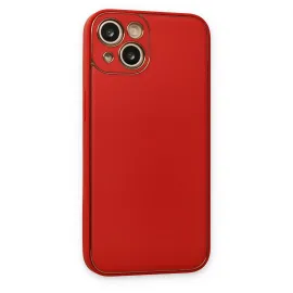 Newface Iphone 14 Plus Kılıf Coco Deri Silikon Kapak - Kırmızı