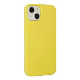 Newface Iphone 14 Plus Kılıf Nano Içi Kadife Silikon - Sarı