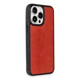 Newface Iphone 15 Pro Max Kılıf Aras Deri Kapak - Kırmızı