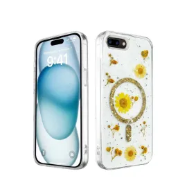 Newface Iphone 7 Plus Kılıf Daisy Simli Magsafe Kapak - Gold