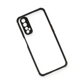 Newface Realme 7 Kılıf Miami Şeffaf Silikon - Siyah