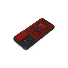 Newface Realme C53 Kılıf Pars Lens Yüzüklü Silikon - Kırmızı