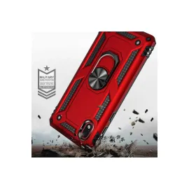 Newface Samsung Galaxy A01 Core Kılıf Sofya Yüzüklü Silikon Kapak - Kırmızı