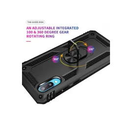 Newface Samsung Galaxy A02 Kılıf Sofya Yüzüklü Silikon Kapak - Siyah