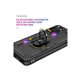 Newface Samsung Galaxy A02S Kılıf Sofya Yüzüklü Silikon Kapak - Siyah