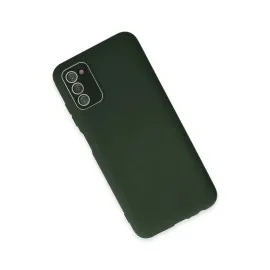 Newface Samsung Galaxy A03S Kılıf Lansman Glass Kapak - Koyu Yeşil