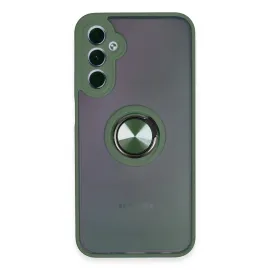 Newface Samsung Galaxy A24 4G Kılıf Montreal Yüzüklü Silikon Kapak - Yeşil