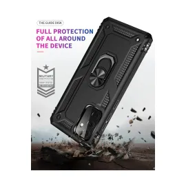 Newface Samsung Galaxy A72 Kılıf Sofya Yüzüklü Silikon Kapak - Siyah