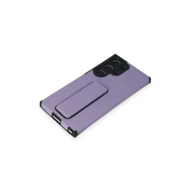 Newface Samsung Galaxy S23 Ultra Kılıf Mega Standlı Silikon - Lila