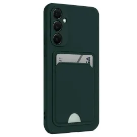 Newface Samsung Galaxy S24 Fe Kılıf Kelvin Kartvizitli Silikon - Koyu Yeşil