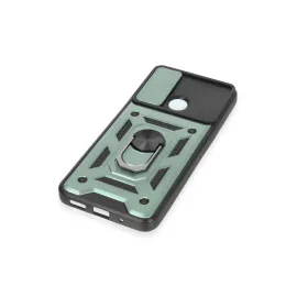 Newface Xiaomi Redmi 12C Kılıf Pars Lens Yüzüklü Silikon - Yeşil