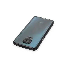 Newface Xiaomi Redmi Note 9 Pro Kılıf Razer Lensli Silikon - Siyah